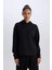 Fit Standart Fit Kapüşonlu Skuba Dalgıç Kumaş Sporcu Basic Düz Sweatshirt A5626AX25SP 12