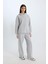 Relax Fit Kapüşonlu Basic Düz Sweatshirt E1995AX24WN 10