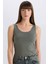 Slim Fit Dar Kesim U Yaka Basic Düz Atlet I1059AZ25SM 7