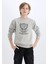 Erkek Çocuk Bisiklet Yaka Baskılı İçi Yumuşak Tüylü Sweatshirt D6223A824CW 10