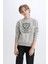 Erkek Çocuk Bisiklet Yaka Baskılı İçi Yumuşak Tüylü Sweatshirt D6223A824CW 13