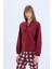 Pijama Takımı Regular Fit Uzun Kollu Üst Kareli Uzun Alt-Fall in Love E2353AX24WN 10