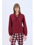 Pijama Takımı Regular Fit Uzun Kollu Üst Kareli Uzun Alt-Fall in Love E2353AX24WN 11
