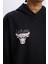Fit NBA Chicago Bulls Boxy Fit Kapüşonlu Sırt Baskıllı Kalın Sweatshirt D6574AX25SP 16