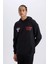 Fit NBA Chicago Bulls Boxy Fit Kapüşonlu Sırt Baskıllı Kalın Sweatshirt 15
