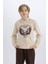 Erkek Çocuk 2'li Takım Kapüşonlu Baskılı Sweatshirt Beli Lastikli Eşofman Altı E1931A824CW 9