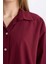 Oversize Geniş Kalıp Poplin Basic Düz Uzun Kollu Gömlek E2677AX24WN 14
