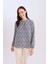 Regular Fit Bağcıklı Yaka Desenli Uzun Kollu Bluz N1809AZ25SP 9
