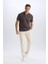 %100 Pamuk Relax Fit Rahat Kesim Düz Paça Keten Görünümlü Yazlık Kumaş Pantolon D4251AX25SM 11