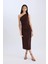 Bodycon Vücudu Saran Basic Düz Tek Omuzlu Midi Elbise E2469AX24WN 12