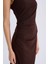 Bodycon Vücudu Saran Basic Düz Tek Omuzlu Midi Elbise E2469AX24WN 14