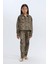 Kız Çocuk Leopar Desenli 90's Wide Leg Düz Paça Gabardin Pantolon E2778A824WN 7