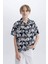Erkek Çocuk Oversize Geniş Kalıp Polo Yaka Desenli Kısa Kollu Gömlek E2969A825SM 10