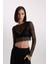 Crop Bisiklet Yaka Dantel Uzun Kollu Bluz E0210AX24AU 14