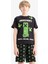 Erkek Çocuk Minecraft Pijama Takımı Kısa Kollu Üst Beli Lastikli Şort 8