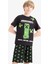 Erkek Çocuk Minecraft Pijama Takımı Kısa Kollu Üst Beli Lastikli Şort 9
