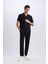 %100 Pamuk Keten Görünümlü Pantolon Beli Lastikli Slim Fit Dar Kesim Cepli Düz Paça D2671AX25SM 8