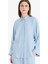 Relax Fit Basic Düz Keten Karışımlı Uzun Kollu Tesettür Gömlek Tunik D9702AX25SM 7