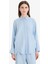 Relax Fit Basic Düz Keten Karışımlı Uzun Kollu Tesettür Gömlek Tunik D9702AX25SM 9