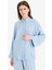 Relax Fit Basic Düz Keten Karışımlı Uzun Kollu Tesettür Gömlek Tunik D9702AX25SM 10