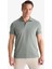 Slim Fit Dar Kesim Polo Yaka Kısa Kollu Dokulu Basic Düz Tişört 10