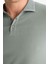Slim Fit Dar Kesim Polo Yaka Kısa Kollu Dokulu Basic Düz Tişört 11