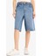 Yüksek Bel Jean Bermuda Şort E1603AX25SM 13