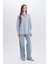 Relax Fit Çizgili Oxford Basic Düz Uzun Kollu Gömlek Tunik D4772AX25SP 7