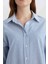 Relax Fit Çizgili Oxford Basic Düz Uzun Kollu Gömlek Tunik D4772AX25SP 9