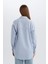 Relax Fit Çizgili Oxford Basic Düz Uzun Kollu Gömlek Tunik D4772AX25SP 10