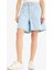 Yüksek Bel Yumuşak Jean Bermuda Şort E0960AX25SM 11