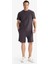 %100 Pamuk Relax Fit Twill Dokulu Cepli Şort E2590AX25SM 6