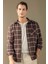 Regular Fit Polo Yaka Kareli Flanel Uzun Kollu Gömlek E2763AX24WN 11