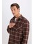 Regular Fit Polo Yaka Kareli Flanel Uzun Kollu Gömlek E2763AX24WN 17