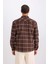 Regular Fit Polo Yaka Kareli Flanel Uzun Kollu Gömlek E2763AX24WN 20
