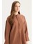Relax Fit Hakim Yaka Basic Düz Uzun Kollu Tesettür Gömlek Tunik E1757AX25SP 10