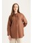 Relax Fit Hakim Yaka Basic Düz Uzun Kollu Tesettür Gömlek Tunik E1757AX25SP 12