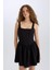 Kare Yaka Askılı Mini Elbise 8