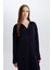 Relax Fit Basic Düz Polo Yaka Maxi Triko Elbise E2972AX25SP 8