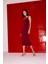 Bodycon Vücudu Saran Degaje Yaka Askılı Maxi Bordo Elbise E1902AX24WN 7