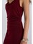 Bodycon Vücudu Saran Degaje Yaka Askılı Maxi Bordo Elbise E1902AX24WN 12