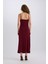 Bodycon Vücudu Saran Degaje Yaka Askılı Maxi Bordo Elbise E1902AX24WN 13