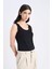 Slim Fit Dar Kesim Basic Düz Bisiklet Yaka Siyah Atlet I1059AZ25SM 9