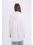 Relax Fit Kapüşonlu Basic Düz Poplin Uzun Kollu Beyaz Tesettür Gömlek Tunik E1262AX25SP 12