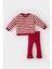 Kız Bebek 2'li Takım Bisiklet Yaka Çizgili Sweatshirt İspanyol Paça Tayt E3312A524WN 6
