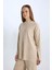 Relax Fit Bisiklet Yaka Basic Düz Triko Tunik Kazak E2938AX24WN 8