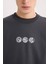 Boxy Fit Bisiklet Yaka Sırt Baskılı Sweatshirt E3206AX24WN 11