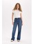 Straight Wide Yüksek Bel Uzun Jean Yıkamalı Pantolon E2975AX24CW 8