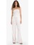 Wide Leg Çift Cepli Beli Lastikli Standart Boy Keten Karışımlı Beyaz Pantolon E1981AX25SM 7