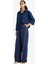 Wide Leg Çift Cepli Beli Lastikli Standart Boy Keten Karışımlı Pantolon E1981AX25SM 10